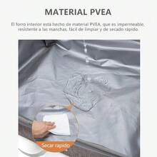 Arenero Plegable para Gatos, Caja de Porttil con Tapa y Pala, Impermeable para Viajes, Sin Olor, Resistente a Fugas, Gris - gris - Ver 4