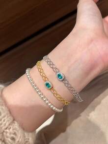 1 件女士缎带波浪蕾丝手链，奢华小众个性化中国风友谊手链