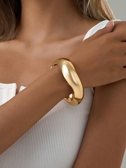 Tkool 1 chiếc vòng tay hợp kim gợn sóng cỡ lớn, thích hợp cho các bữa tiệc, lễ hội và các dịp đặc biệt