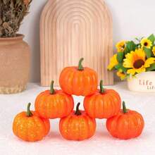 10pcs Simulation Foam Vegetables Pumpkin Halloween Decoration Props - 10pcs黃 - 查看 3