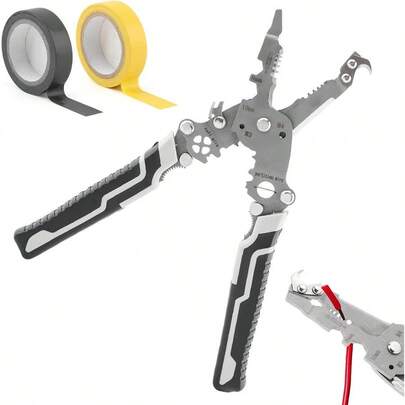 18 In 1 Foldable Wire Stripper, Multifunctional Professional Wire Crimper Electrician With 2 Tapes, Stripping Pliers Cutting, Stripping, Crimping