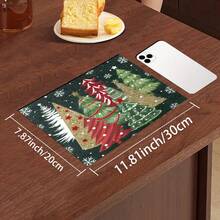 1pc Christmas Theme Trivet Mat, Christmas Pattern Absorbent Drying Mat, Kitchen Decor Coffee Machine Mat, Handmade Coffee Pot Draining Mat, Kitchen Floor Mat, Dining Table Mat, Kitchen Counter Dish Drying Mat, Breakfast Mat, Anti-Slip Heat-Resistant Draining Mat, Diatomite Draining Mat, Hides Stains, Super Absorbent Kitchen Mat, Easy To Clean Dish Rack Mat, Suitable For Kitchen, Dining Table, Cafe, Bar, Holidays, Parties, Home Decor, Holiday Gifts