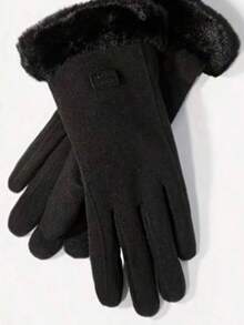 Ladies' Outdoor Warm Gloves For Autumn And Winter, Thickened, Warm, Available In Four Colors, With Touch Screen Function, Suitable For Casual Wear When Going Out In Winter.