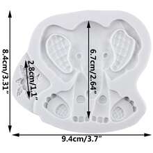 Moldes de fondant con diseño de elefante para decoración de pasteles, decoración de cupcakes, dulces, arcilla polimérica, pasta de goma - Gris - Ver 2
