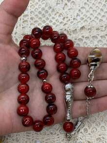 33pcs Tesbih Rosary Beads, Muslim Prayer Beads, Glass Conch Shell Design Bracelet/Necklace - 33 Conch Shells - View 11