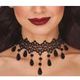 Fiestas Guirca Black Chokers With Stones And Lace For Women And Teenagers, Elegant And Modern Necklaces With Floral And Vintage Designs, Ideal For Parties, Formal Events, And Gothic Or Alternative Looks - Option 5 - View 2