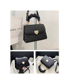 Fashionable And Elegant One-Shoulder Handbag For Women - Black - View 7
