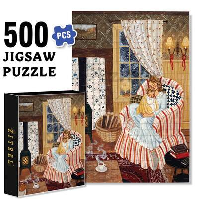 ZITBEL Hug 500pcs/1000pcs Jigsaw Puzzle, Scratch-Resistant, Interactive Family Game & Brain-Boosting DIY Decor, Perfect For Halloween, Christmas & New Year Gifts, Family Puzzle Game