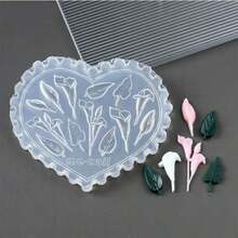 1PC Spring Flower Silicone Nail Mold, Tulip, Orchid And Leaf Pattern, Flower, Star, Mushroom Heart-Shaped Silicone Nail Mold - Suitable For UV Gel Resin Decoration, DIY Salon Quality Nail Products, DIY Nail Decoration Hand Tools, Carving Mold, Gel Printing Template, Nail Carving, 6 Different Styles To Choose From ﻿