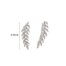 BEMMY Luxurious And Elegant Rhinestone Leaf Earrings, Suitable For Women's Parties, Festivals And Gatherings - Plata antigua - Ver 11