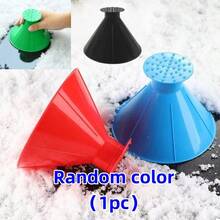 Raspador de hielo mágico para parabrisas de coche de 4 piezas - Diseño de embudo redondo, pala y cepillo para nieve, herramienta profesional para eliminar nieve/hielo del cristal - Decoración navideña, decoración de habitación de Año Nuevo para propietarios de automóviles - Multicolor - Ver 11