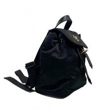 Versace Mini Nylon Medusa Drawstring Backpack Bag - 黑色 - 查看 5