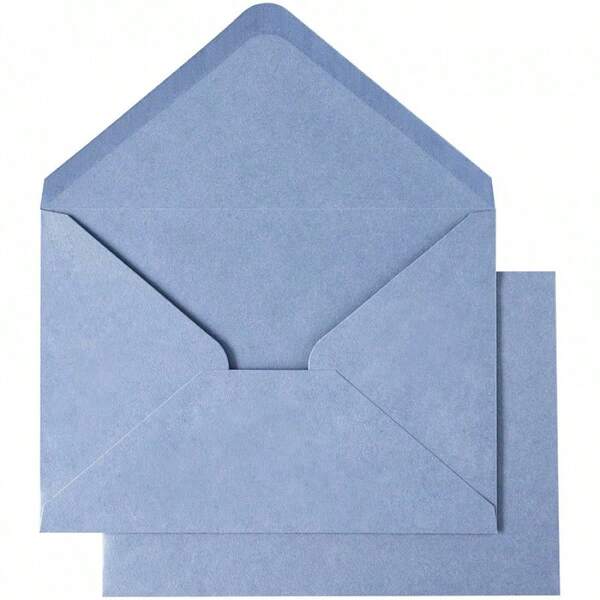 25pcs/Set Mist Blue Premium Envelopes With 25pcs Gold Stickers, Envelopes Suitable For Invitations, Greeting Cards, Birthday Parties, Cards, Office, Durable Classic Design, Christmas & Halloween Gifts