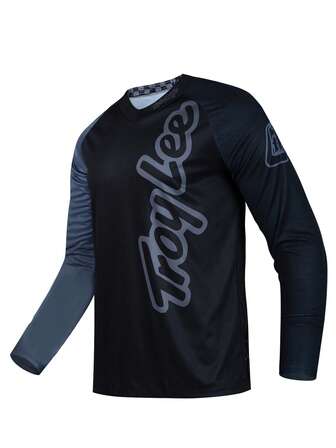 ETIXXL Jersey de ciclismo rápido y seco para hombres - Camisa transpirable, que absorbe la humedad de manga larga para MTB con cuello en V para ciclismo y deportes al aire libre