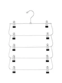 6 couches Cintre à pantalon pliable en acier inoxydable, Ensemble de cintres à jupes, Organisateur de vêtements multi-niveaux économe en espace pour armoire et placard, Convient pour les jeans, les jupes et plus, Construction en métal pour une organisation efficace de la garde-robe