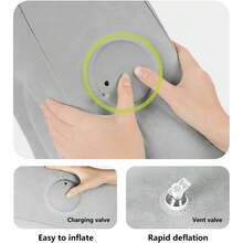 Benbo وسادة سفر قابلة للنفخ قطعة واحدة، وسادة مقعد قابلة للنفخ، وسادة مقعد محمولة للخارج، وسادة قدم، وسادة مؤخرة، وسادة مخملية ناعمة، وسادة استرخاء للرحلات الجوية للقدم والساق، للمكتب والمنزل والاسترخاء، لوازم السفر والتخييم والمكتب، لوازم السفر الجوي، لوازم العودة إلى المدرسة