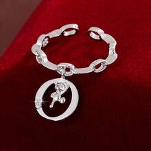1 chiếc nhẫn điều chỉnh được hình gấu hoạt hình leo chữ, đính đá Cubic Zirconia, dành cho nữ. - Nhiều màu - Xem 54