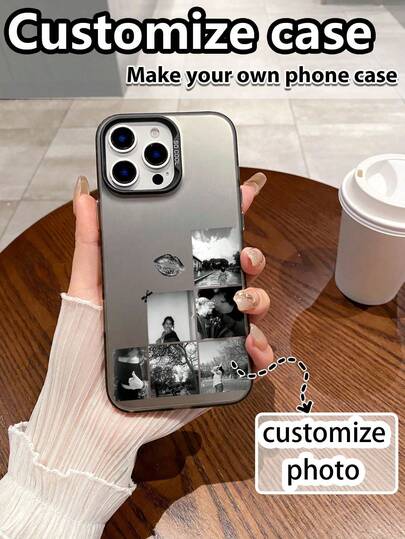 1 Stück IMD Laser individuell bedruckbare Text/Muster Soft-Hard Hybrid TPU+PC stoßfeste Handyhülle kompatibel mit Apple/Galaxy/Redmi/OPPO/Poco Smartphones