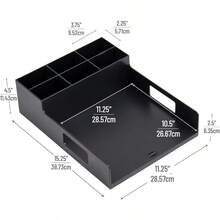 Mind Reader Anchor Collection Utensil Napkin And Plate Serving Tray Breakroom Countertop Organizer Plastic Black - Black - View 3