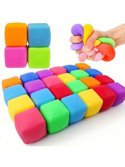 1/10pcs 3.5CM Mini Squeeze Stress Relief Cube - Soft Squishable Sensory Stress Relief Ball, Suitable For Autism Adults, Classroom/Office/Party As Anti-Anxiety Stress Relief Tool, ADHD Fidget Toy, Also For Anxiety Relief, Stretching, Gaming, Classroom Rewards, Hand Therapy Sensory Soft Ball, Mystery Dumpling Squishy, Dumpling Squish, Fidget Toys