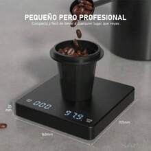 Bscula de Caf con temporizador, Bscula Digital Precisa para cocina y alimentos, puede pesar 0.1g - 3 Kg Unidades g, oz, ml, Adecuada para verter caf, espresso, goteo de caf, hornear, cocinar - inicial - Ver 6