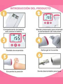 DeTODO Portable Ultrasonic Fetal Heart Rate Monitor - Pink - View 2