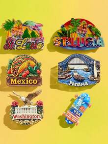 Imán de nevera con diseño 3D estéreo de recuerdo de viaje a América, decoración del hogar