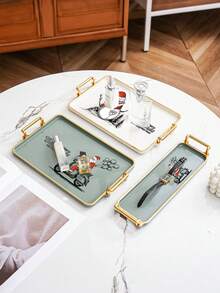 1 Stück Weihnachts-Kunststoff-Tablett, Mehrzweck-Aufbewahrungstablett für Küche, Esszimmer, Wohnzimmer, geeignet für Teesets, Gläser, Süßigkeiten, Kekse, Brot, Hochzeiten, Partys, Geschenke, Geburtstage, Weihnachten