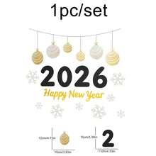 2026 新年快乐黑金红色派对装饰背景墙庆祝墙贴套装 - 彩色 - 查看 7