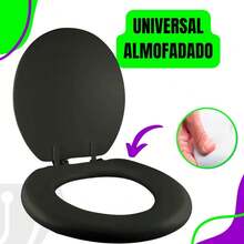 Universal White Toilet Seat With Lid - 黑色的 - 查看 7