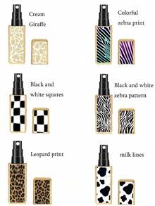 1pc 5ml Textured Leopard Print Square Perfume Refill Bottles, Portable Travel Bottom Direct Filling Perfume Bottles, Square Portioning Bottle, Spray Bottle.Reusable. Liquid Separation Bottles, With Various Textures To Choose From, Diverse Styles, Separation Bottles, Spray Bottles. Sample Bottle. Easy To Carry And Carry With You. Bottle.Travel Essentials For Vacation Holiday - Nhiều màu - Xem 5