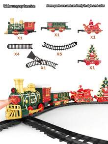 Zestaw torów elektrycznych w stylu retro – klasyczna lokomotywa parowa ze światłami i dźwiękami, zabawka kolejowa, symulacja pociągu do samodzielnego montażu, idealna dla chłopców i dziewcząt do kreatywnej zabawy, prezent na Boże Narodzenie, Halloween i urodziny