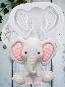 Moldes de fondant con diseño de elefante para decoración de pasteles, decoración de cupcakes, dulces, arcilla polimérica, pasta de goma - Gris - Ver 1