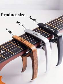1个可定制文字的吉他变调夹，快速调节经典夹式设计，多种颜色可选，生日、毕业等场合的完美礼物，适用于电吉他和木吉他，吉他配件，定制吉他装备，时尚音乐设备，耐用吉他零件 - 彩色 - 查看 9