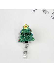 1 pieza/3 piezas Regalo de Navidad para enfermeras: Carrete retráctil de identificación, diseño lindo de árbol de Navidad/muñeco de nieve/alce, soporte de identificación para compañeros de trabajo y médicos