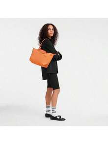 Longchamp Women's Folding Tote Bag with Top Handle - Large Capacity Shopper Shoulder bag, Ideal Gift for Girlfriend - 橘色 - 查看 2