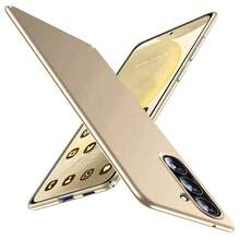 Ultra-dünne harte matte Handyhülle kompatibel mit Samsung Galaxy A16, A26, A36, A56, A15, A55, A35, A14, A54, S21, S22, S23, S24, S25 Ultra Plus, S21, S23, S24 FE, S25 FE und kompatibel mit iPhone 17 Pro, 17 Pro Max, 17 Air und 17 Zoll Modellen. - Gold - Übersicht 1