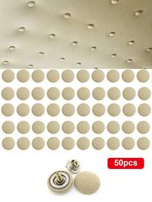 50 piezas Clips de reparación para revestimiento interior del automóvil - Para arreglar revestimiento interior colgante, sin necesidad de perforar, fácil instalación sin clavos ni botones, adecuado para interior de terciopelo o tela, ajuste universal para todos los modelos de automóviles, sujetadores de presión, sujetadores metálicos para fijación de techo interior de auto, clips de fijación para revestimiento interior del automóvil, clips, botones