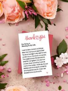 Personalized Heart Pattern Thank You Card With Envelope, Fantasy Theme, Paper Material, Suitable For Thanksgiving, Christmas, Birthday, No Electricity Required, Thank You For Being A Blessing In My Life. - Nhiều màu - Xem 3