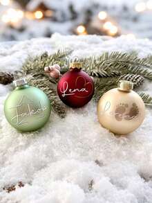 1 pièce Boule de Noël personnalisée, décoration de Noël personnalisable avec nom, boule de Noël, décoration de Noël personnalisée, boule de Noël avec nom de famille, boule de Noël personnalisée pour le Père Noël secret/décoration de sapin de Noël personnalisée avec nom/cadeau pour la famille ou les amis, couleur aléatoire - Multicolore - Voir 7