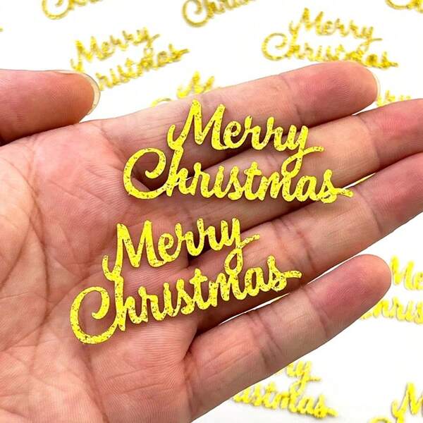 50/100/200pcs Christmas Theme Party Merry Christmas Paper Confetti Table Decor