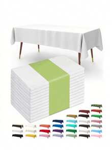 Rektangulär duk, högkvalitativ duk, engångsfestduk, vattentät PE-plastduk enfärgad födelsedags- och dessertduk, tvättbart tyg, handgjord rektangulär duk, lämplig för bröllop, camping, fest, bankett - Multifärgad - Visa 2