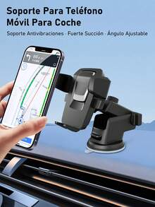 1 pieza Soporte Para Celular Para Carro Universal, Porta Celular Para Carro, Pieza Soporte De Teléfono Móvil Ajustable De 360 Grados Negro , Soporte Para Teléfono Móvil Para Coche, Soporte Para Teléfono Móvil Para Coche, Soporte De Clip Para Ventilación De Aire, Soporte Para Teléfono Móvil Para Automóvil, Soporte Para Teléfono Inteligente Gps,Soporte multiusos con ventosa para el salpicadero del coche - Negro - Ver 3