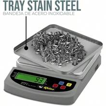 , Bscula de Precisin, 3kg/ 0.2g, Acero Inoxidable, Funcin de Conteo de piezas, Pesaje Estndar y TARA, Pesa en gramos, libras y onzas, Diseo Compacto, Bateras Incluidas, BAPRE - 3 - blanco - Ver 8