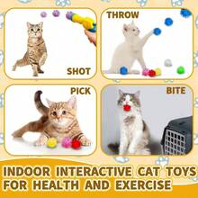 2 Launchers Pom Pom Balls, Toys Balls Launcher, Launch Ball Interactive, Silent Plush Elastic Ball - 閃光 - 查看 7