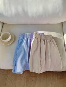 Women Shorts - Blue and Brown - View 1