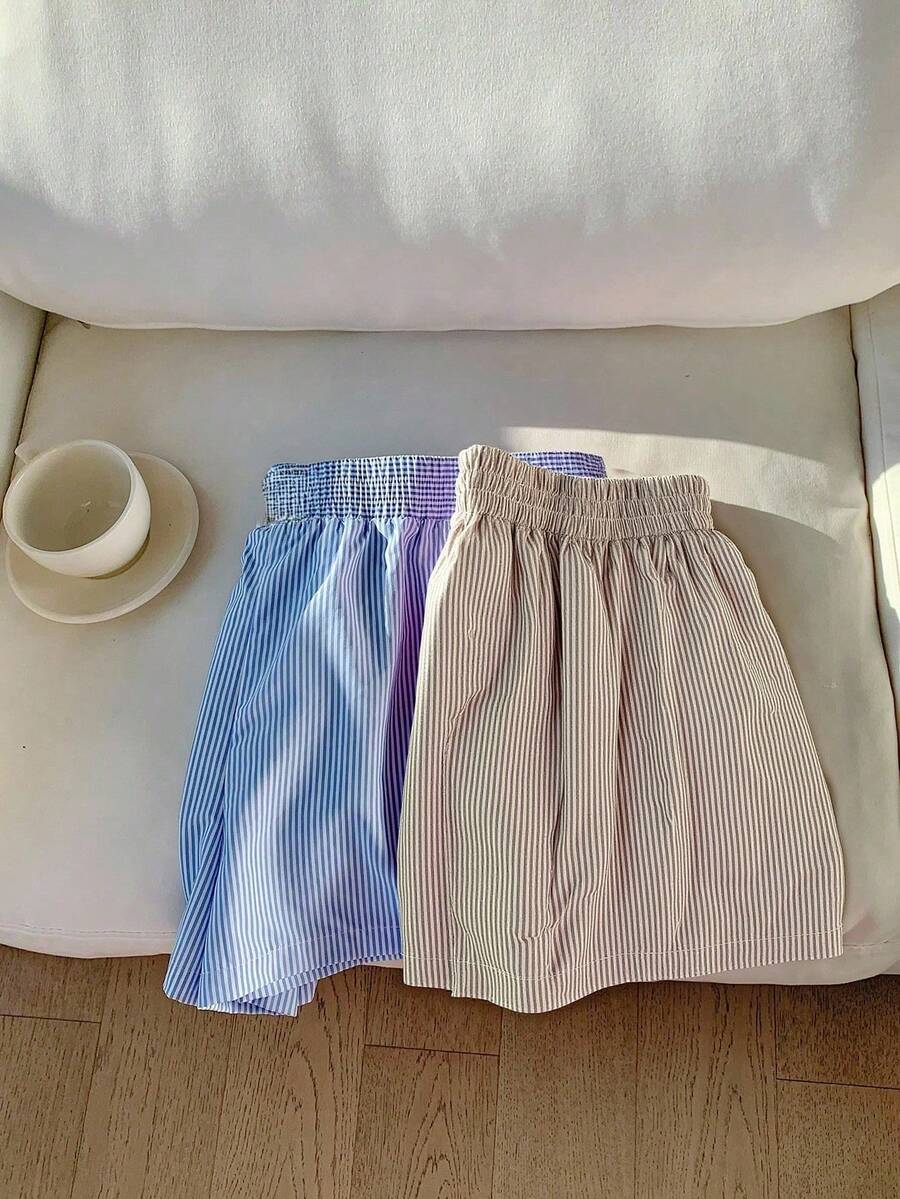 Women Shorts - Blue and Brown - View 1