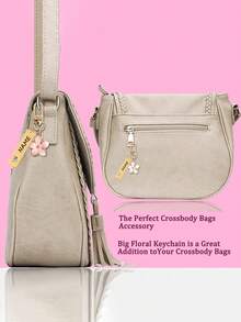 1 pezzo Portachiavi personalizzato in metallo a forma di fiore di ciliegio, portachiavi in acciaio inossidabile personalizzato, inciso, di moda, vintage, minimal, elegante, adatto all'autunno, unisex, leggero e grazioso design a fiore di ciliegio con accessorio tag, adatto per borse, chiavi dell'auto, regali per coppie e vacanze