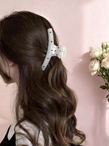 2pcs Women's Large Polka Dot Acrylic Hair Clips, Retro Hair Claw Bun Claws, Fashion Elegant Hair Accessories Elegant Claw Clip Winter Hair Clutch