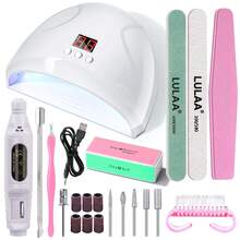 美甲工具套装，包含UV美甲灯、凝胶指甲油烘干机、电动打磨机、角质钳、角质推、指甲锉，美甲美足套装 - 沙龙级品质，居家使用完美之选 - 彩色 - 查看 13
